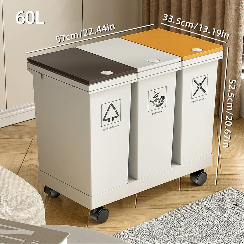 楽天市場】分別ゴミ箱 分別 ゴミ箱 キャスター付き 天板付きゴミ袋