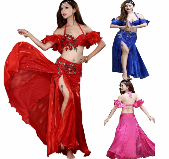 楽天市場】大人ベリーダンス衣装三点セット 上下衣装セット＋スカーフ