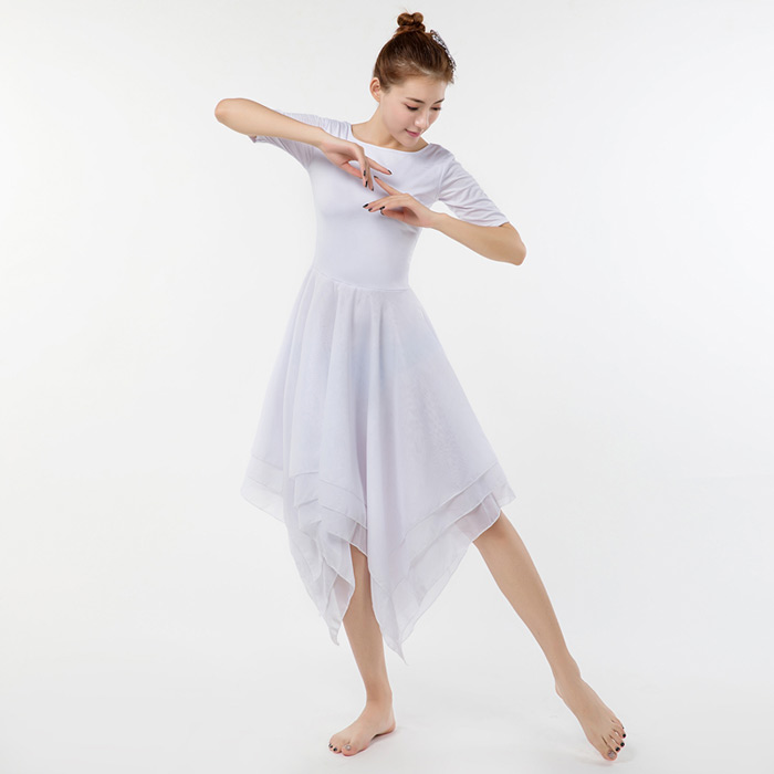 楽天市場】ダンス 衣装 ワンピース 白 5分袖 レディース 社交ダンス