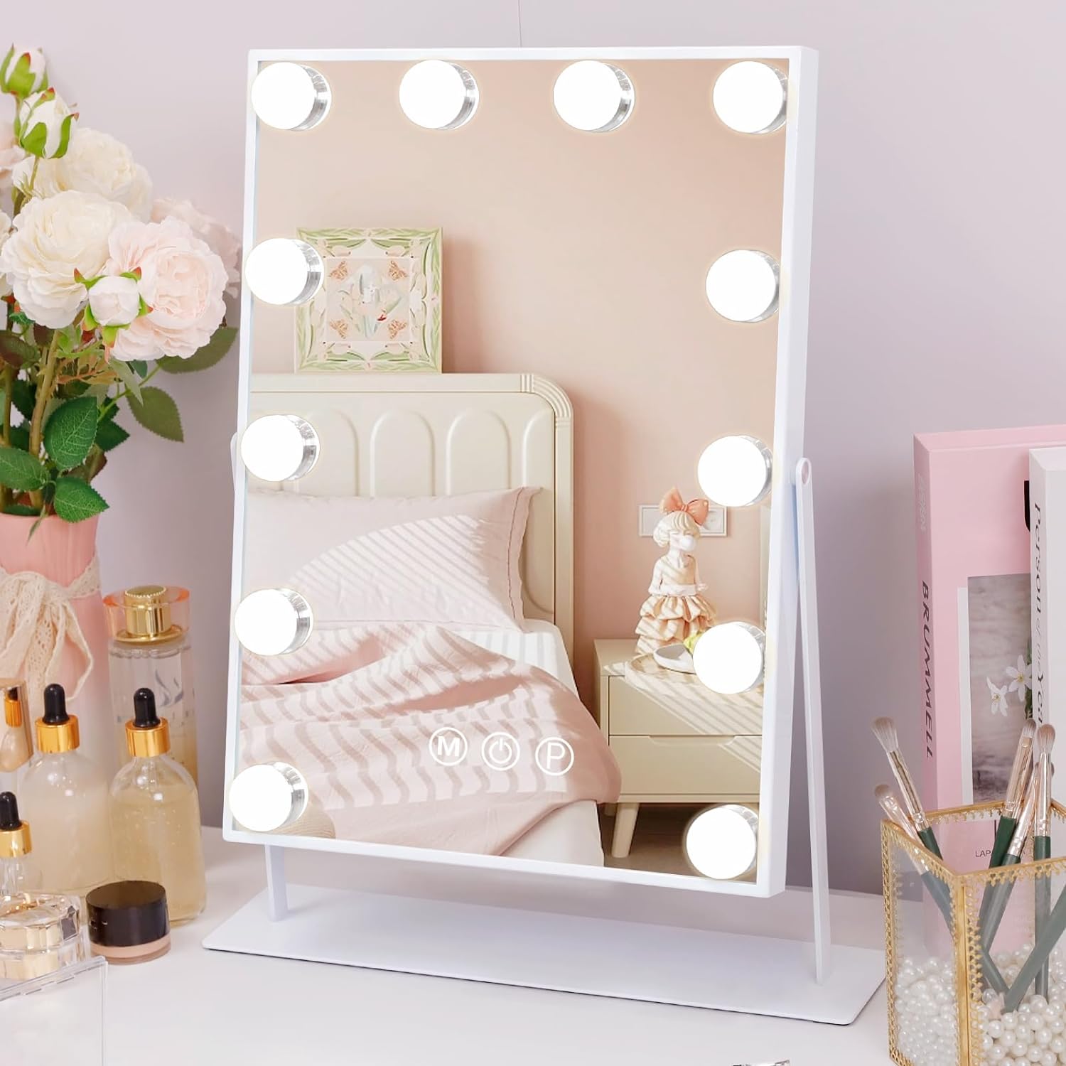 楽天市場】【@0円OFF/】化粧鏡 女優ミラー メイク 鏡 卓上 ライト