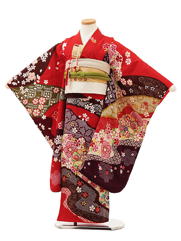 七五三七歳‼️貴重白地⭐︎手毬桜太鼓しほり柄⭐︎金彩