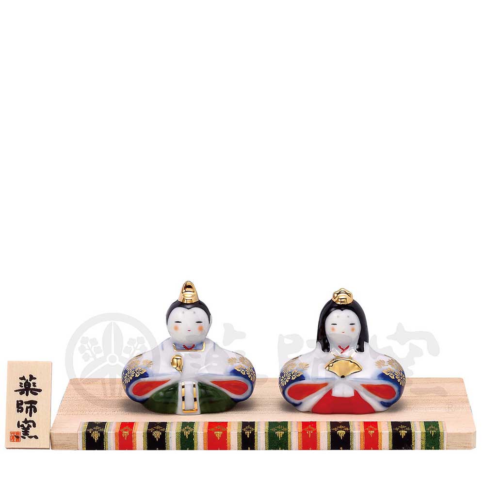 楽天市場】雛人形 コンパクト 陶器 小さい 可愛い ひな人形/ 染錦座雛