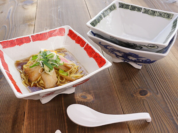 楽天市場】【選べる3色】四角い ラーメン丼ぶり 21cm 1400cc 日本製