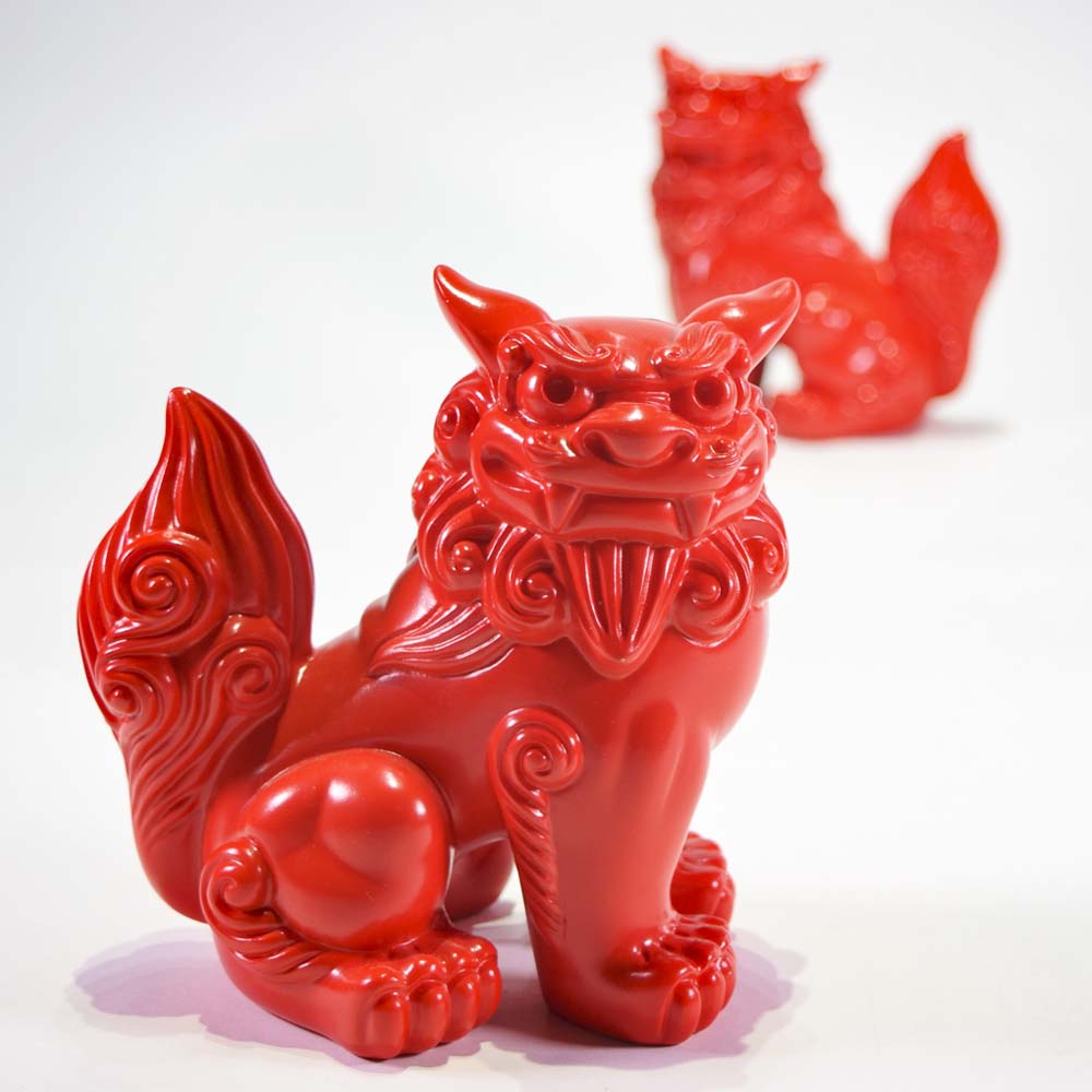 楽天市場】シーサー 沖縄 土産 置物 ミニ 玄関 琉球赤獅子 座 : 琉球