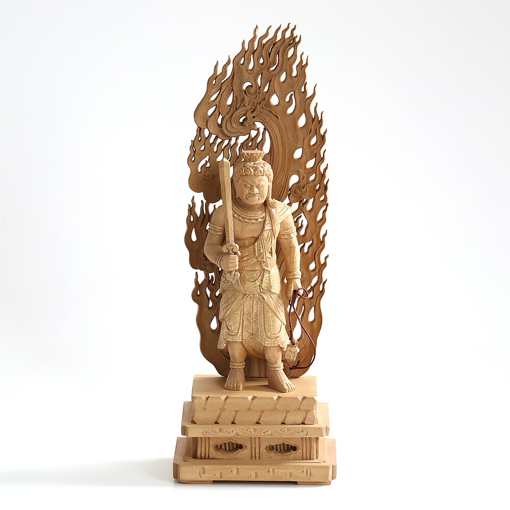 楽天市場】仏像 【楠木地彫】 不動明王 金泥書 4.0寸 （高さ：260mm