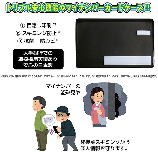 楽天市場】【目隠しあり/スキミング防止/抗菌/1枚】マイナンバーカード