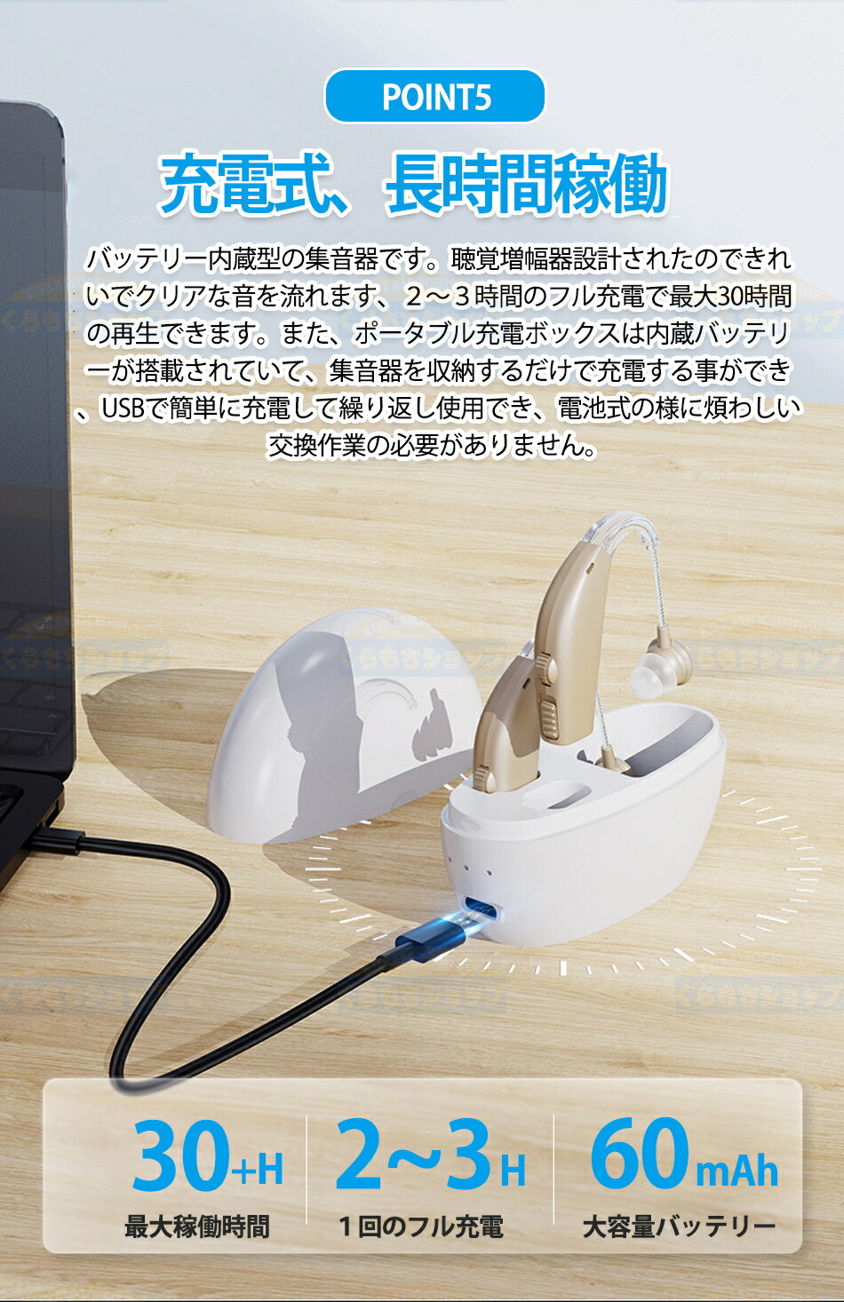 楽天市場】高齢者 両耳装用集音器 音声拡張器 耳掛けタイプ 左右両用