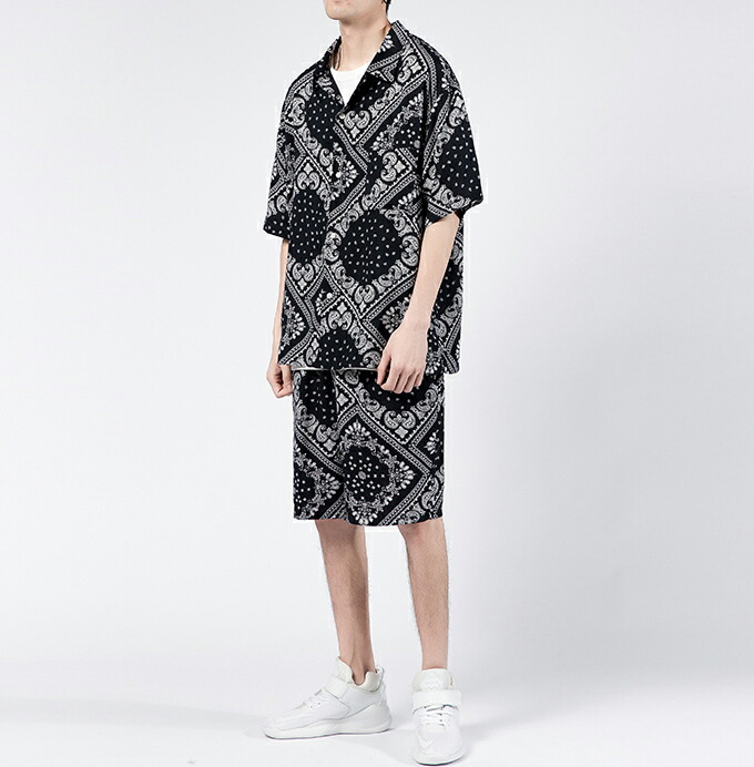 楽天市場】程よい抜け感を演出！メンズ ペイズリー柄 セットアップ