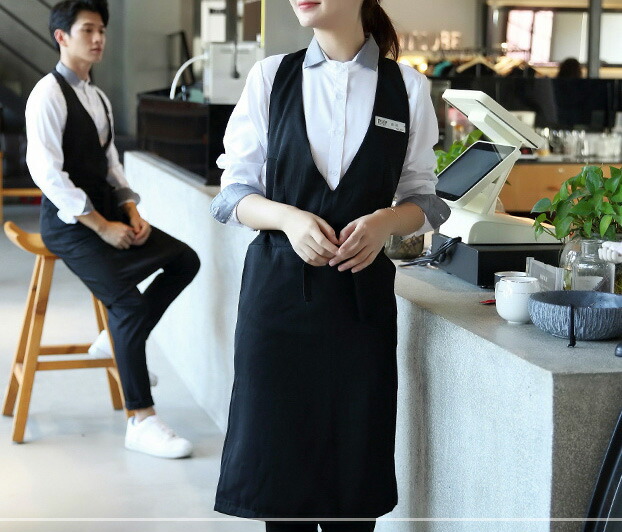 楽天市場】スッキリとした着こなし！Vネック ワンピース風エプロン