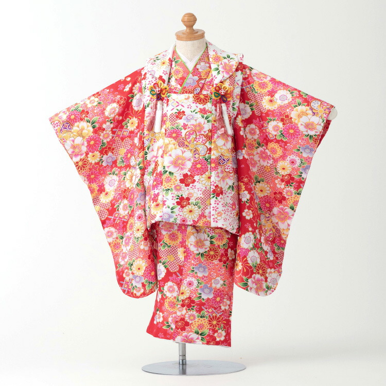 京都 花ひめ 捻り梅 赤 3歳 七五三着物 楽天市場】七五三 着物 3歳