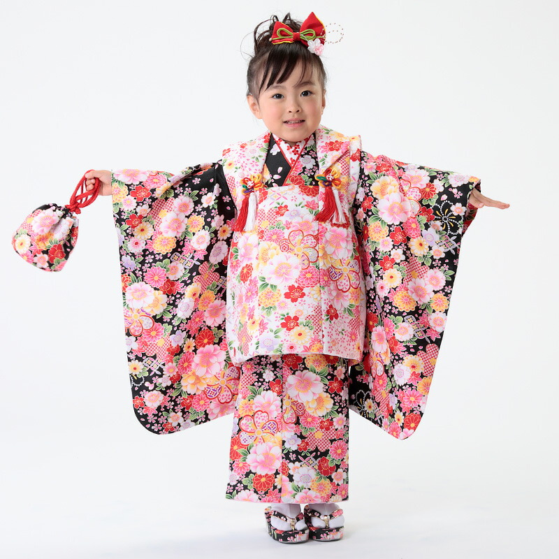 楽天市場】七五三 着物 3歳 被布セット 女の子7点フルセット 着付け