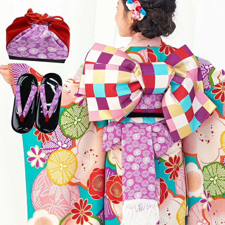 楽天市場】【レンタル】七五三 着物 7歳 四つ身セット(結び帯セット