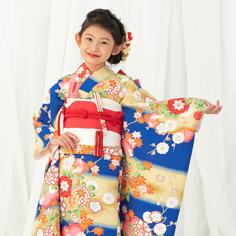 楽天市場】七五三 着物 7歳 四つ身セット(結び帯セット) 女の子 15点