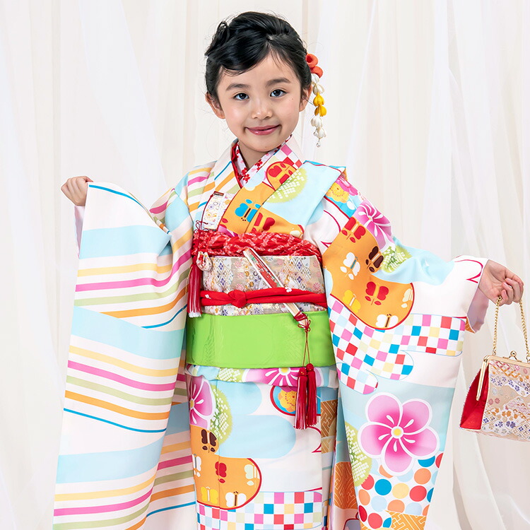 楽天市場】七五三 着物 7歳 四つ身セット(結び帯セット) 女の子 16点
