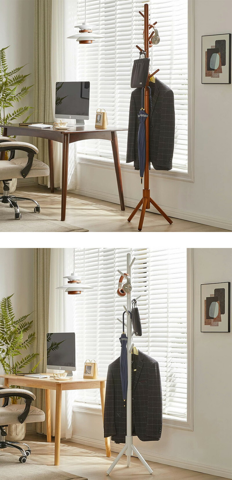 楽天市場】木製コートハンガー コートラック自立式コートツリー フック