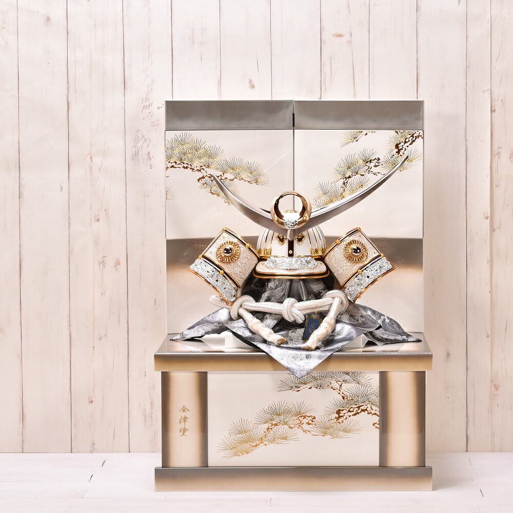 楽天市場】五月人形 おしゃれ 25号 月白 着用兜 間口60cm 五月人形