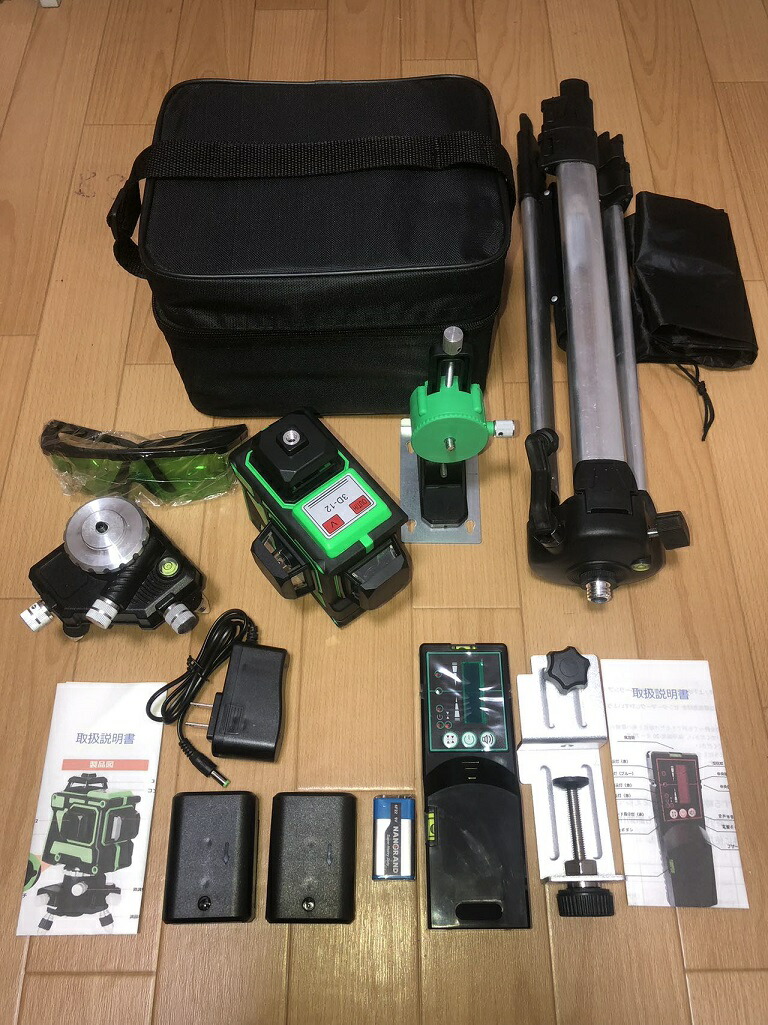 楽天市場】12ライン グリーン レーザー墨出し器 3D 墨出器 墨出し機