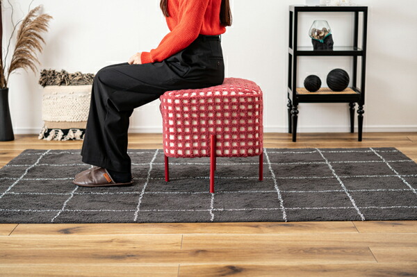 楽天市場】スツール 高さ45cm レッド 椅子 イス チェア オットマン