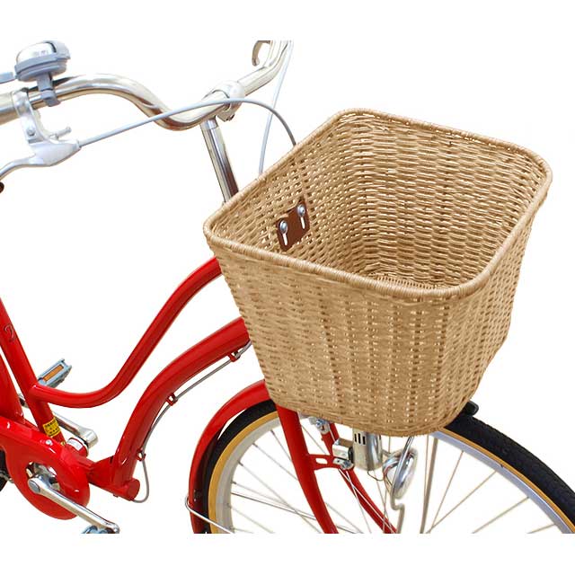 楽天市場】天然籐角型バスケット 自転車 カゴ バスケット 前かご