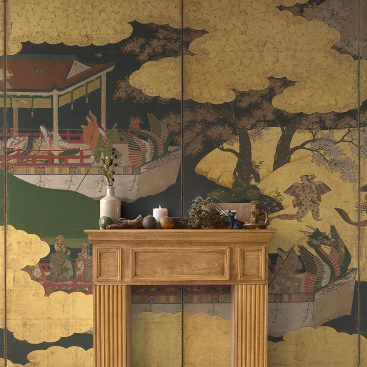 楽天市場】【3/31までセール中】 金屏風の壁紙 サイズオーダー