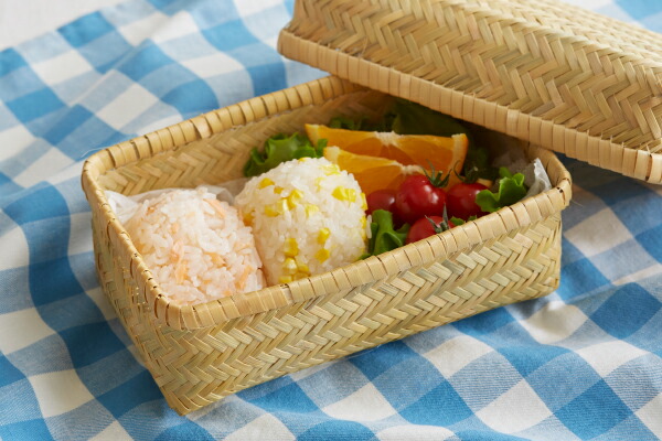 楽天市場】竹 弁当箱(細ひご/大) (約)横19.5×幅11×高さ6.5cm : かごや