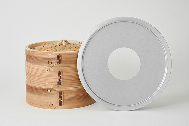 楽天市場】杉 中華せいろ 21cm 蒸し板セット[アルミ蒸し板 本体2 ふた1