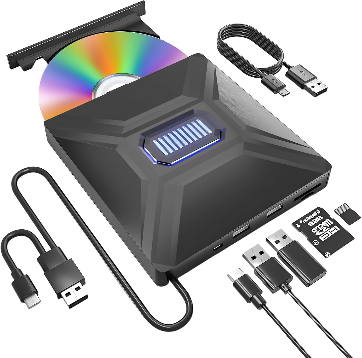 楽天市場】【4in1多機能モデル】DVD CD 外付けドライブ SD/TFカード