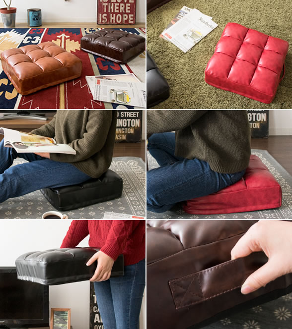 ヴィンテージ 革 座布団 2枚 楽天市場】レザー クッション 完成品