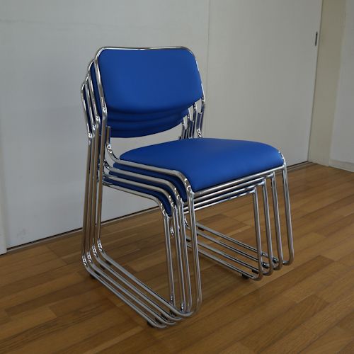楽天市場】スタッキングチェアー (4脚セット)ブルー (青) 積み重ね