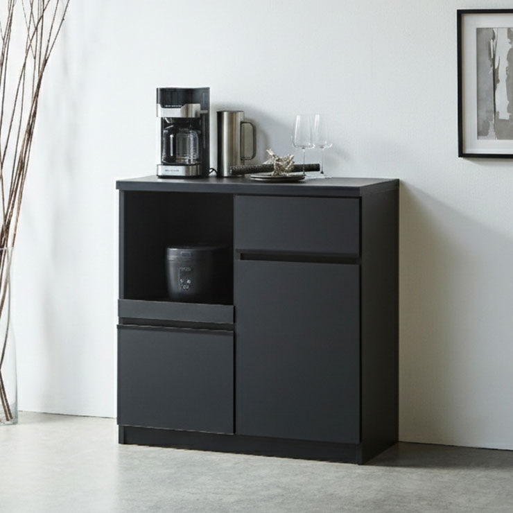 楽天市場】食器棚 大川家具 レンジ台 キッチンボード 完成品 幅88.8cm