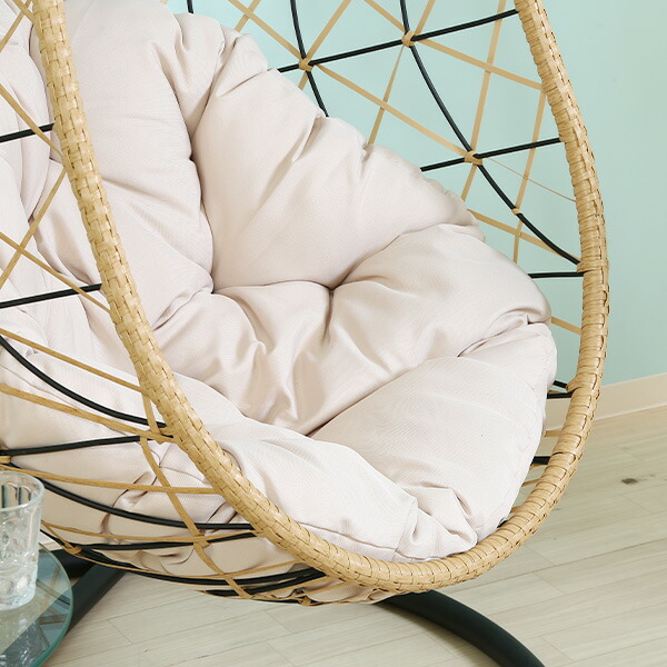 楽天市場】ハンギング チェア たまご型 クッション付きハンギング