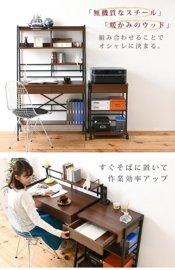 楽天市場】サイドテーブル 男前 インアテリア 木製 黒 スチール ラック