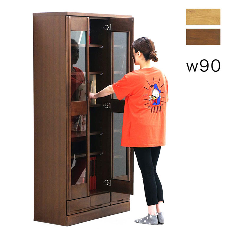 楽天市場】【楽天スーパーSALE ポイント5倍】 本棚 扉付 大容量 幅90cm