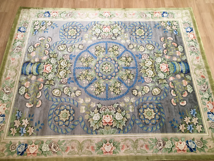 楽天市場】【中国段通 シルク 約6畳用 花に水を】絨毯(じゅうたん