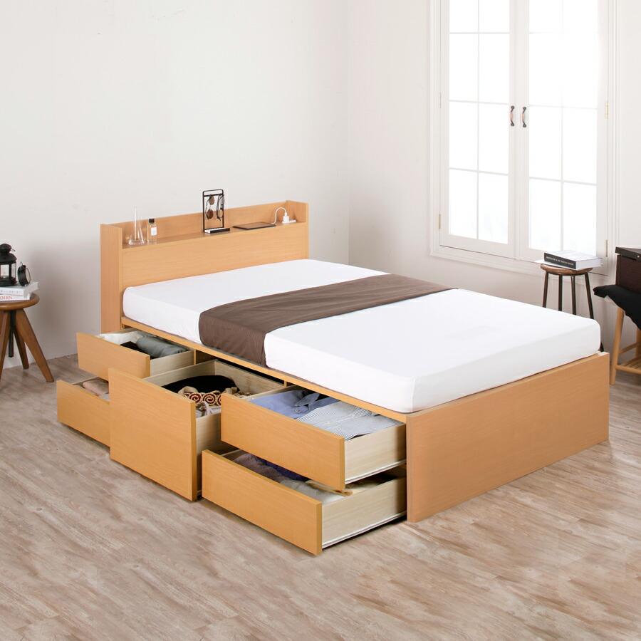 楽天市場】収納付きベッド チェストベッド シングルベッド 日本製 5杯