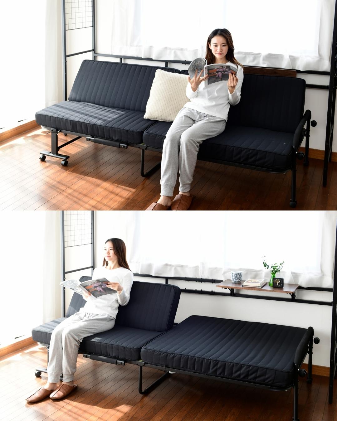 楽天市場】ソファーベッド 折りたたみベッド シングル リクライニング