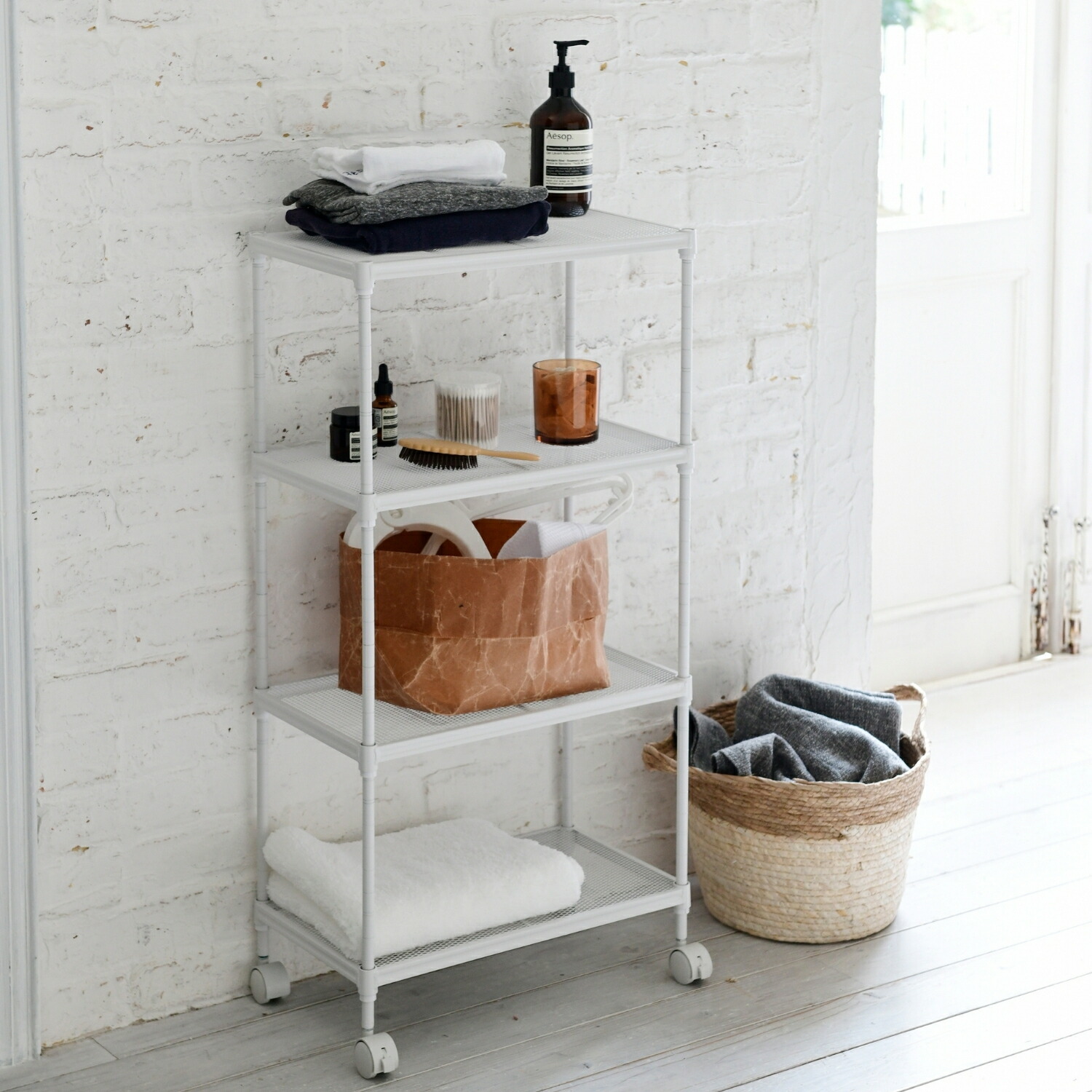 楽天市場】ラック 4段 キャスター付き アジャスター付き 幅45 奥行25