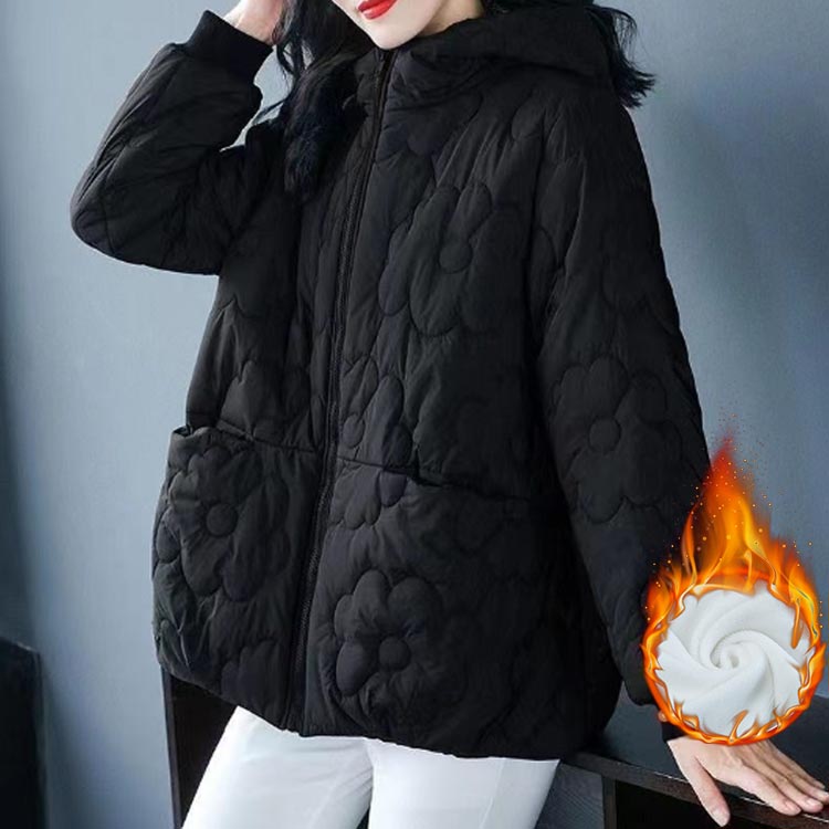 楽天市場】ふわふわ フード付き キルティング ジャケット レディース