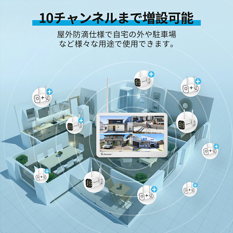 JENNOV 防犯カメラ 屋外 IP66防水防塵 500万画素 超高画素 モニタ 防犯