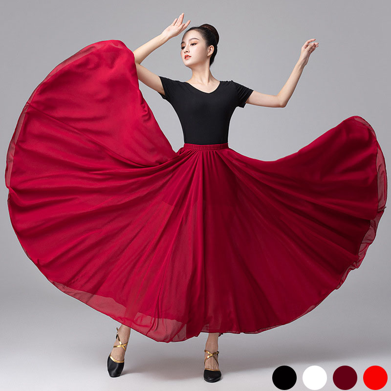 楽天市場】送料無料 ダンス衣装 スカート 720度 ドレス 二重 ベリー
