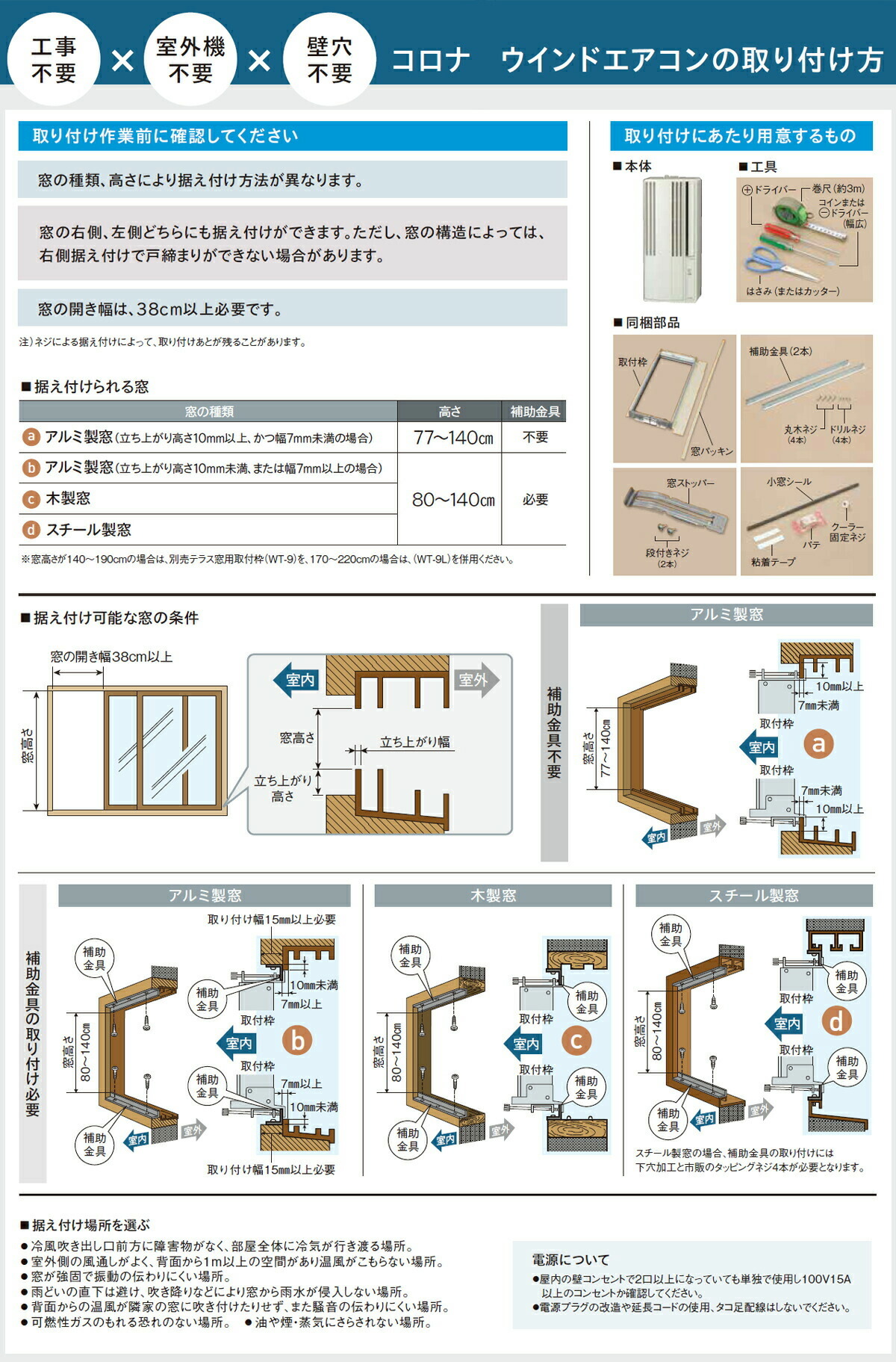 楽天市場】CORONA コロナ ウィンドウエアコン 4.5〜7畳冷房専用 窓用