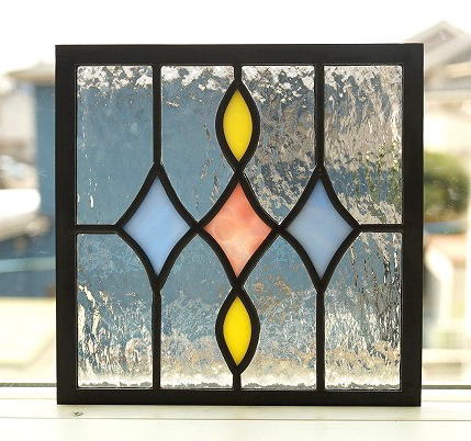 楽天市場】訳あり ステンドグラス パネル 住宅用 ダイヤと楕円 ブルー