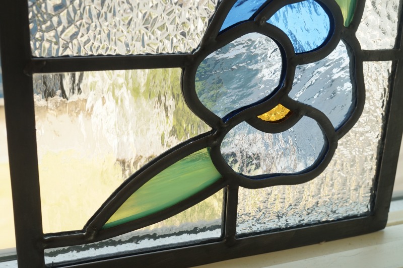 楽天市場】ステンドグラス パネル 住宅用 パンジー ブルー 18cm×18cm