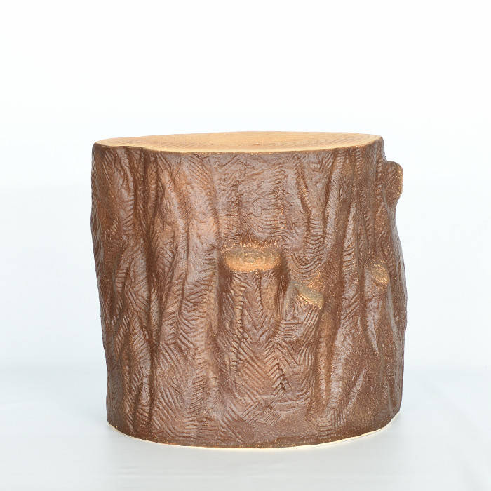 楽天市場】【当店オススメ】 信楽焼 陶器 置き台 木株花台 10号 切り株