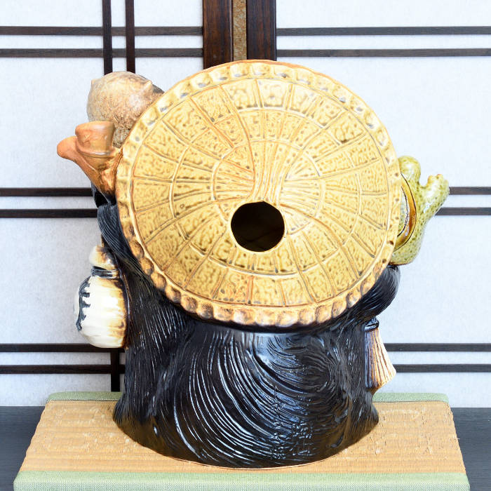 楽天市場】信楽焼 陶器 たぬき ふくろう・福蛙付狸 11号 フクロウ