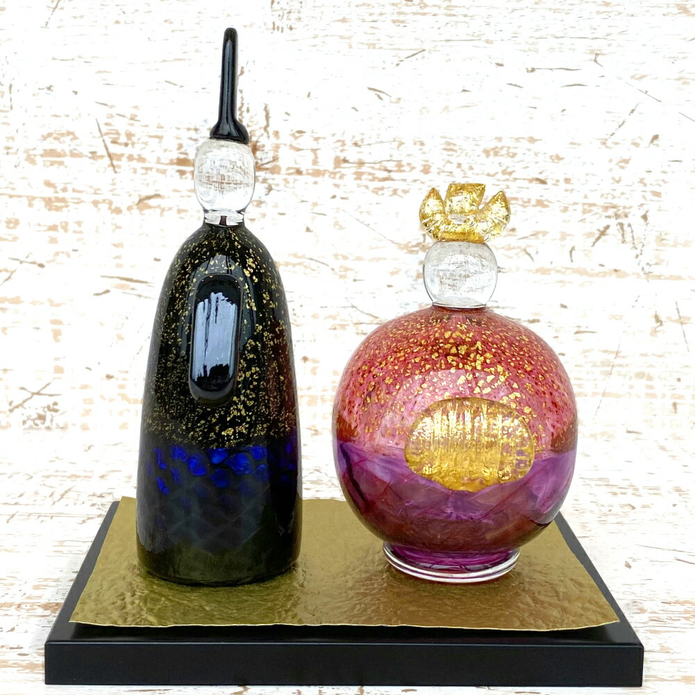 楽天市場】作家 国広育伸 ガラス製 雛人形 みやび 敷板・金屏風付き