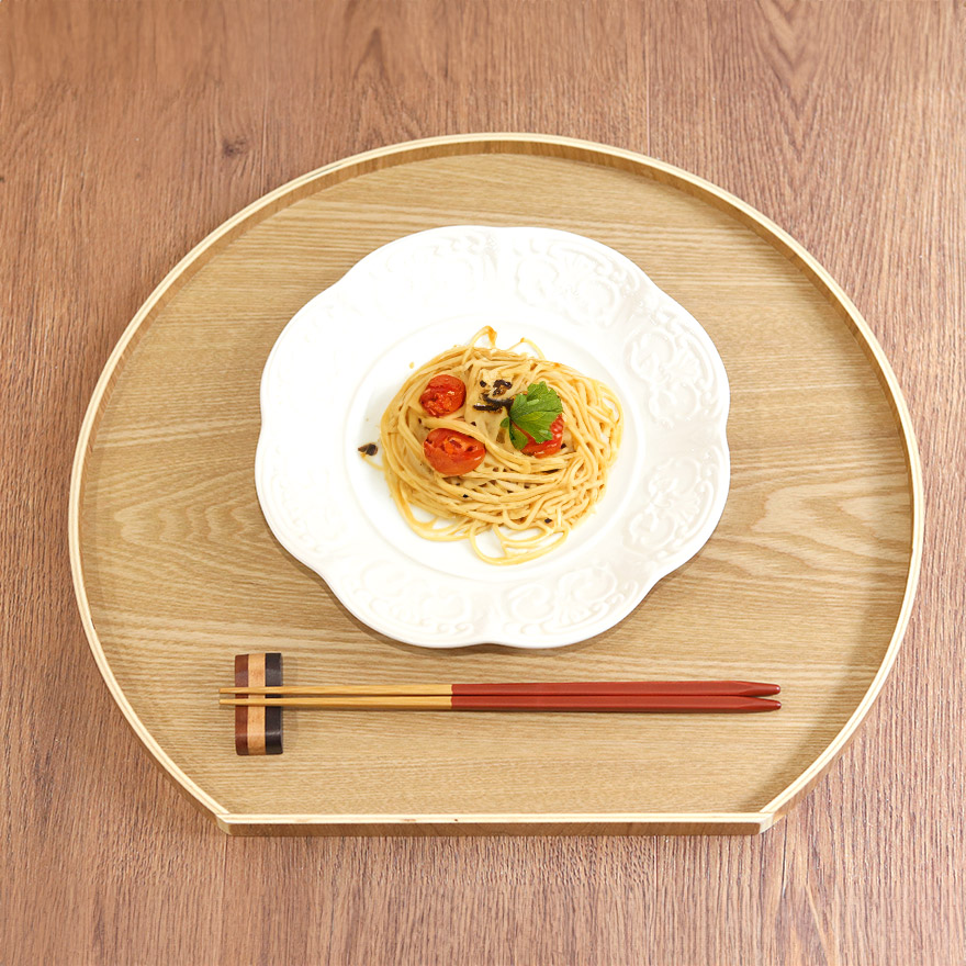 楽天市場】【2点で5％OFFクーポン配布中】 半月盆 お盆 トレー 木製