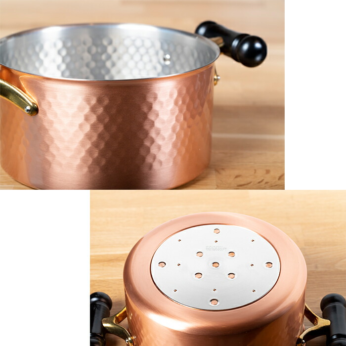 楽天市場】IH対応 銅製両手鍋 20cm 高伝導率 スチール網 両手鍋 200v
