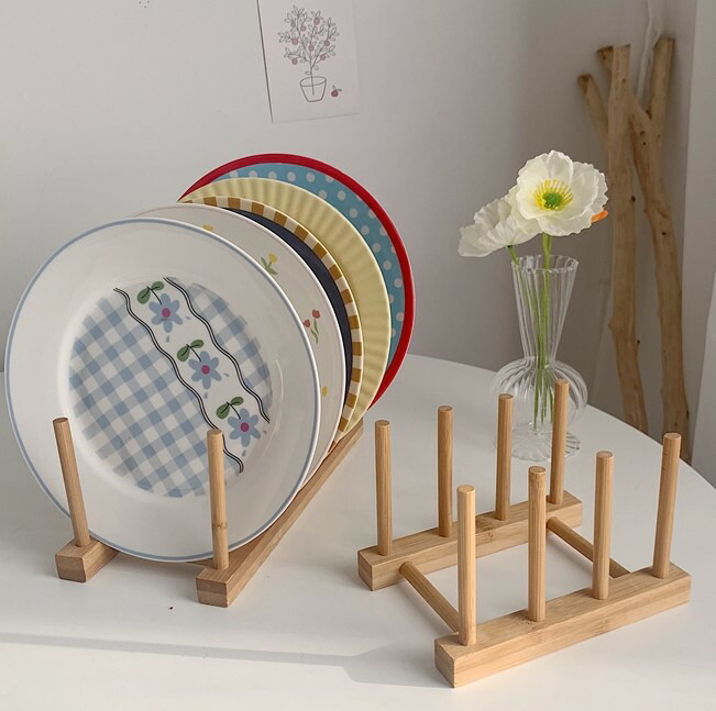 楽天市場】ディッシュスタンド 2サイズ ブックスタンド ウッド 木 木製