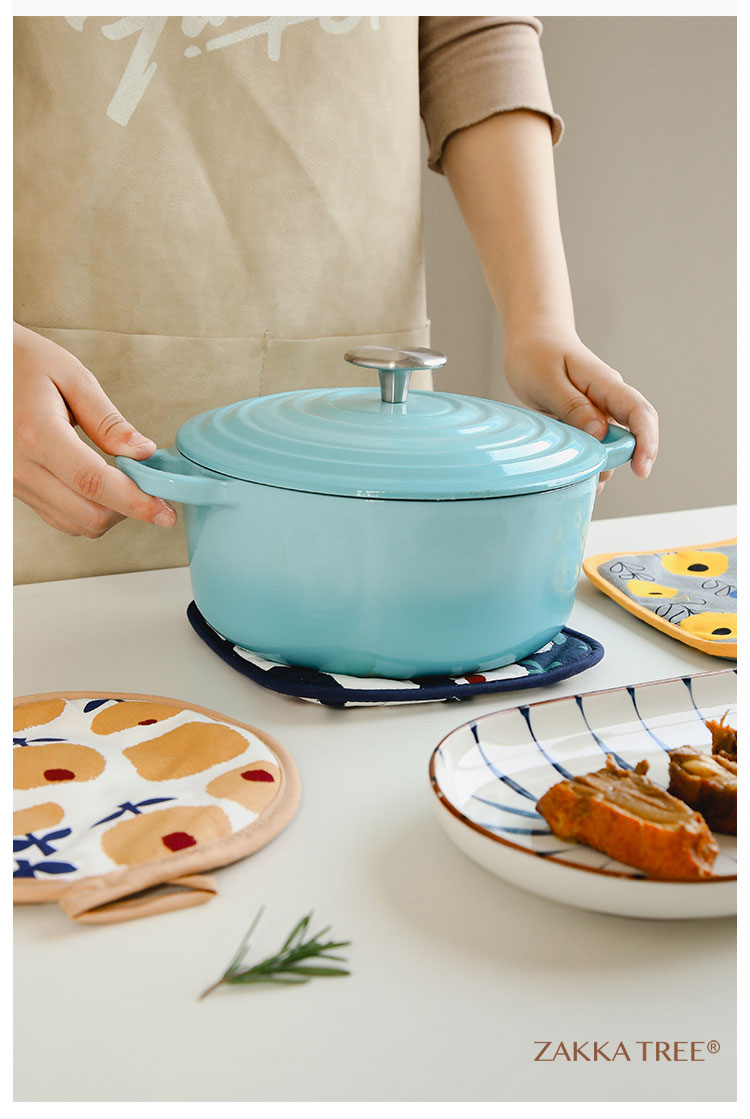 楽天市場】花柄 鍋敷き 2サイズ×4色 鍋つかみ 厚手 フラワー 韓国 北欧